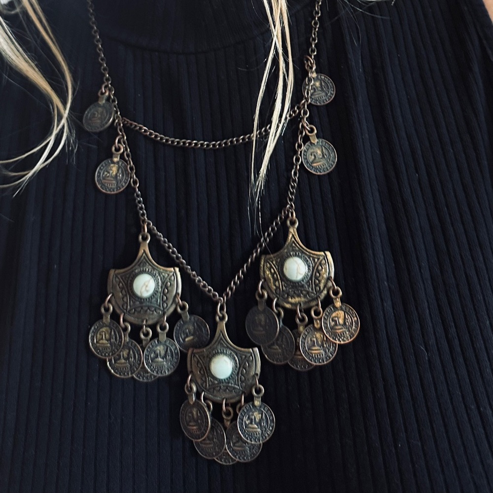 Vintage necklace with beautiful blue stones that makes this feel other worldly